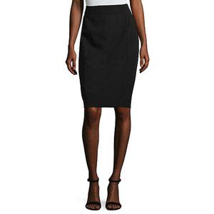 High Waisted Essential Suiting Pencil Skirt- Black